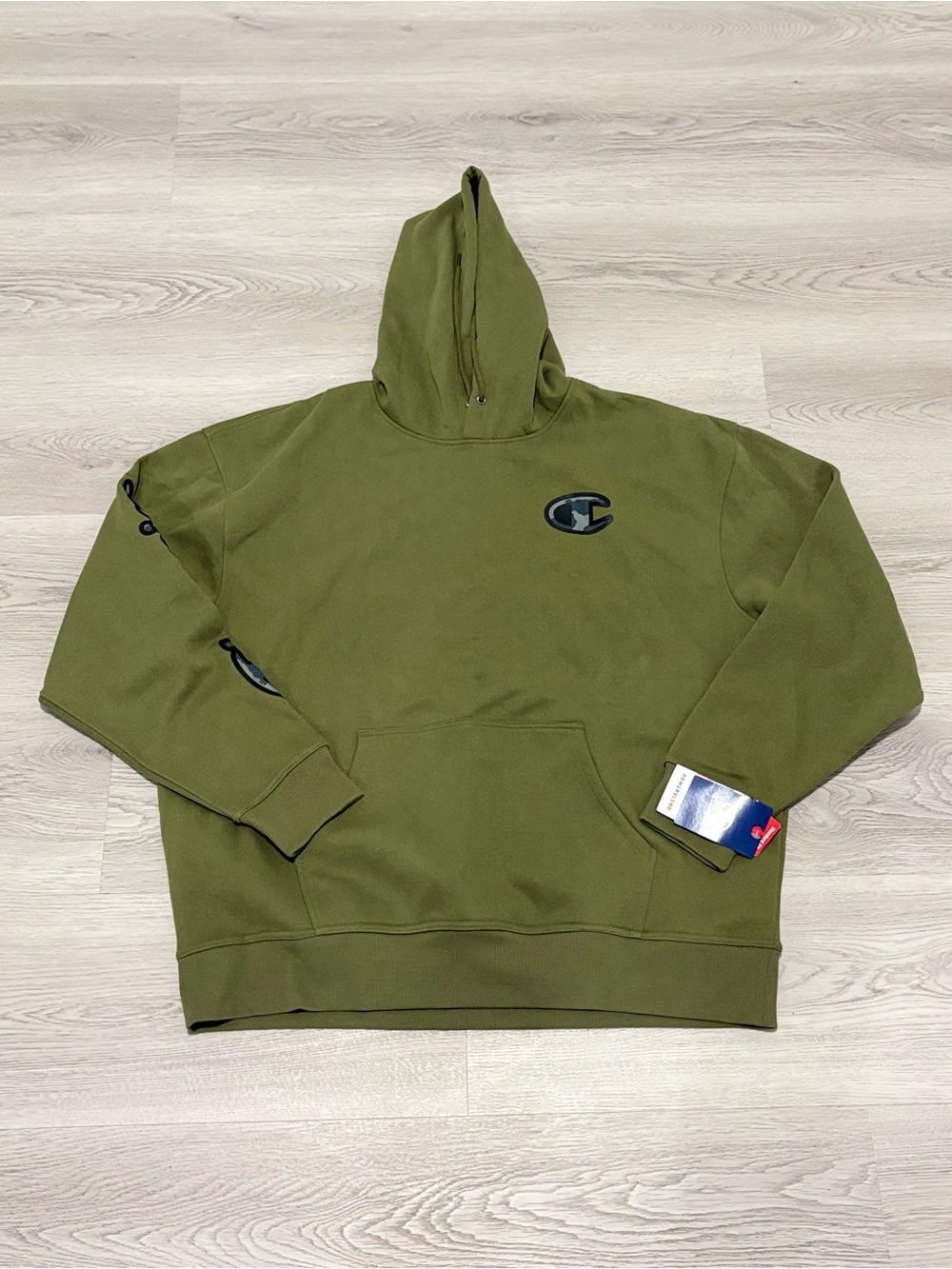 Champion Olive and Camo Hoodie Mens Size: 2XL